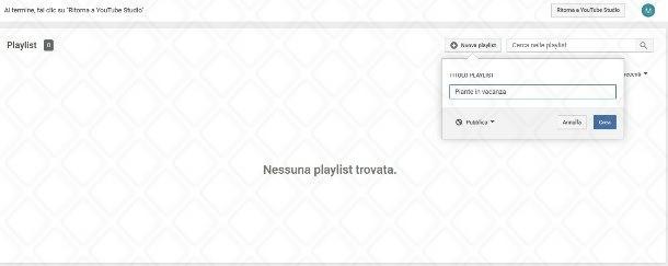 Come creare playlist su YouTube