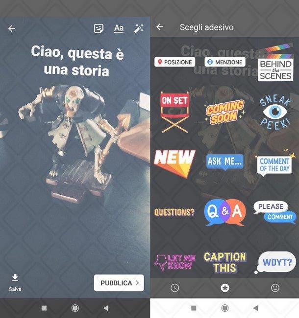 Mettere adesivi nelle Storie YouTube