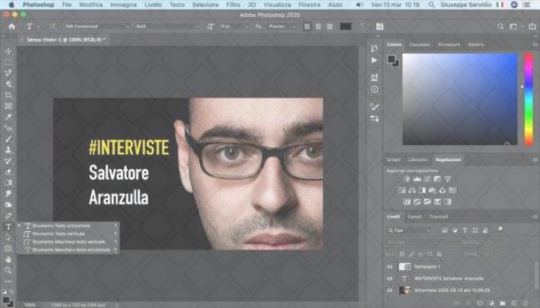 Come scrivere su Photoshop