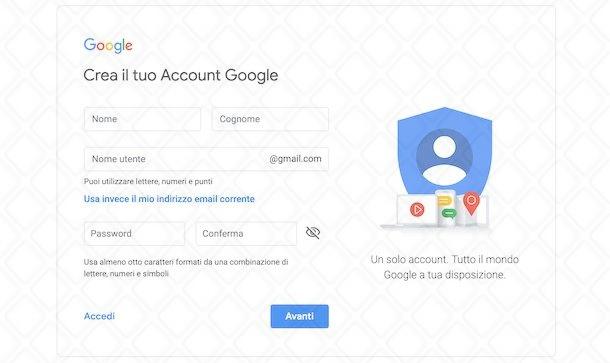 Come creare un account Google