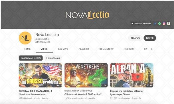 Nova Lectio: uno dei migliori canali di storia su YouTube