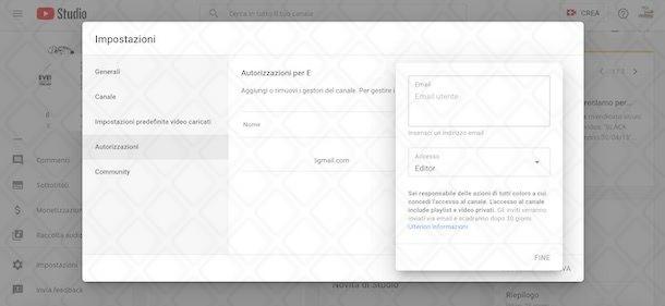 Come aggiungere collaboratori al canale YouTube