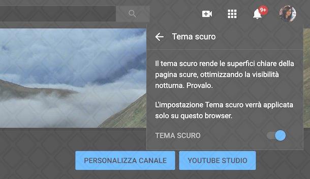 Tema scuro YouTube Web