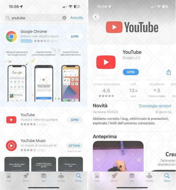 Guida per scaricare l'app YouTube su iPhone