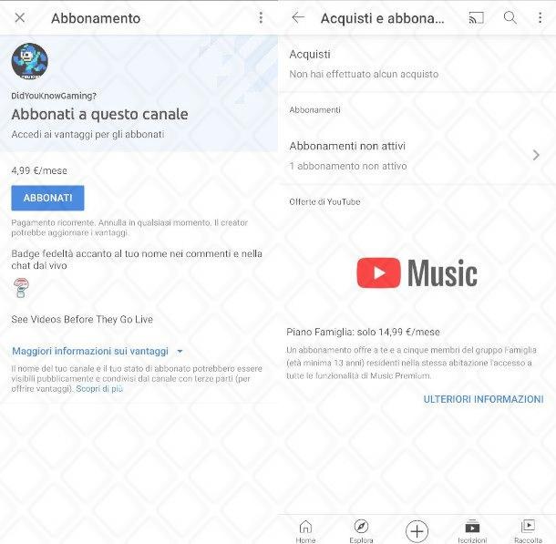 Abbonamenti di YouTube da Smartphone