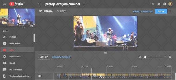 Tagliare video su YouTube