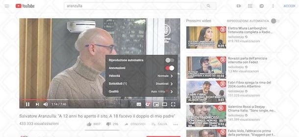 Modificare la qualità di un video su YouTube da computer